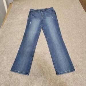stretch shaping flattering Democrats Ab solution straight high rise jeans sz 14